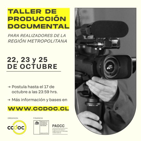 CCDoc » ¡Imperdible! Abiertas las postulaciones para Taller de